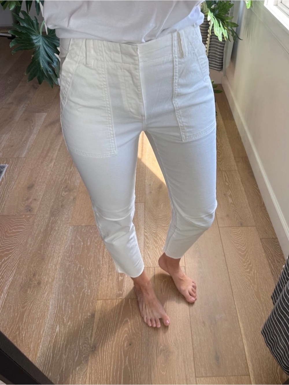 Banana Republic Girlfriend Authentic Chino White Crop Pants 0P Petite